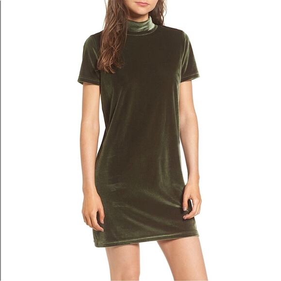 Madewell Velvet High Neck Mini Dress - Picture 1 of 13